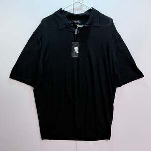 Toscano Men's Black Knit Polo Shirt